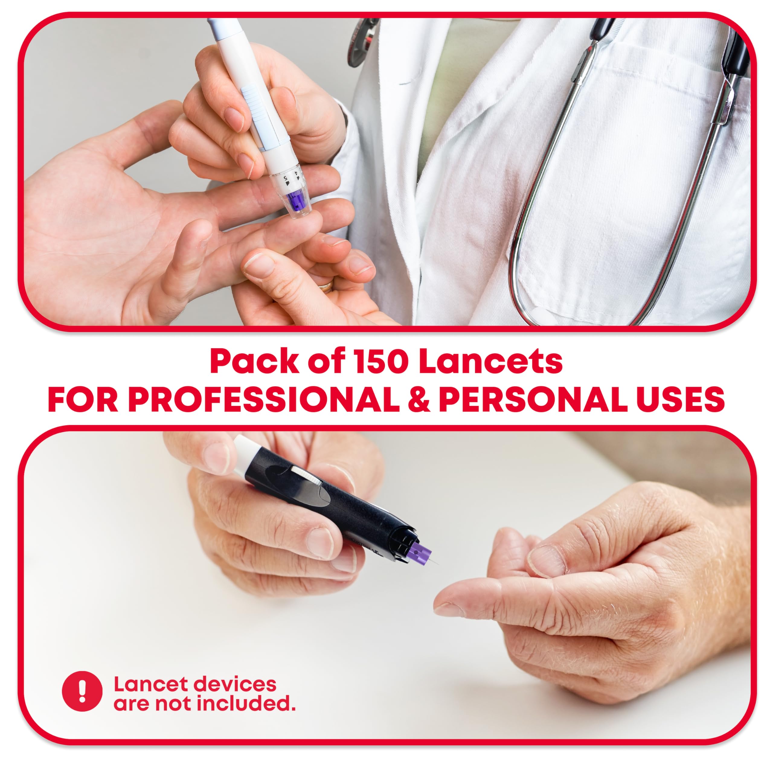 150 count box of 30G lancets for glucose testing