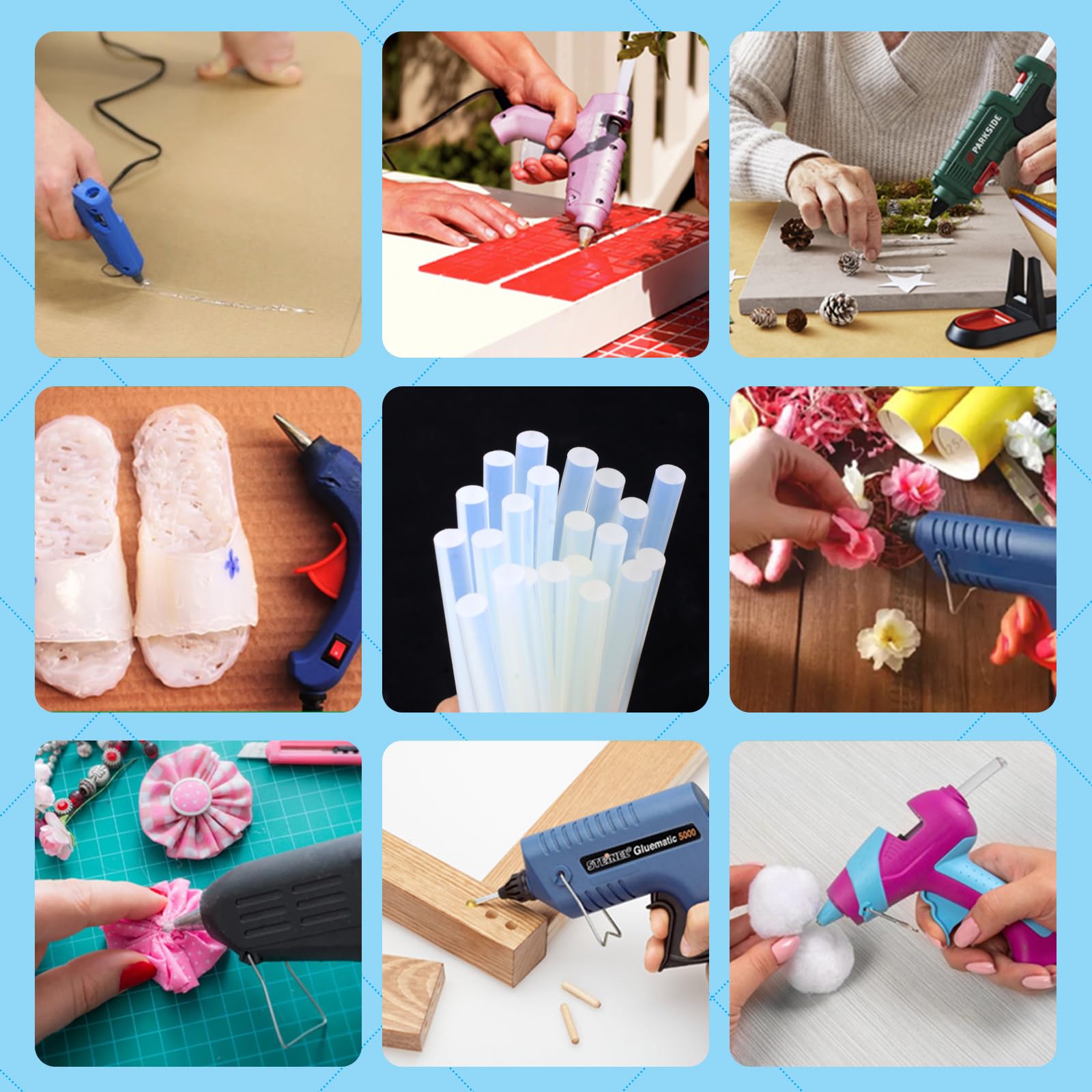 Glue sticks compatible with many hot glue guns