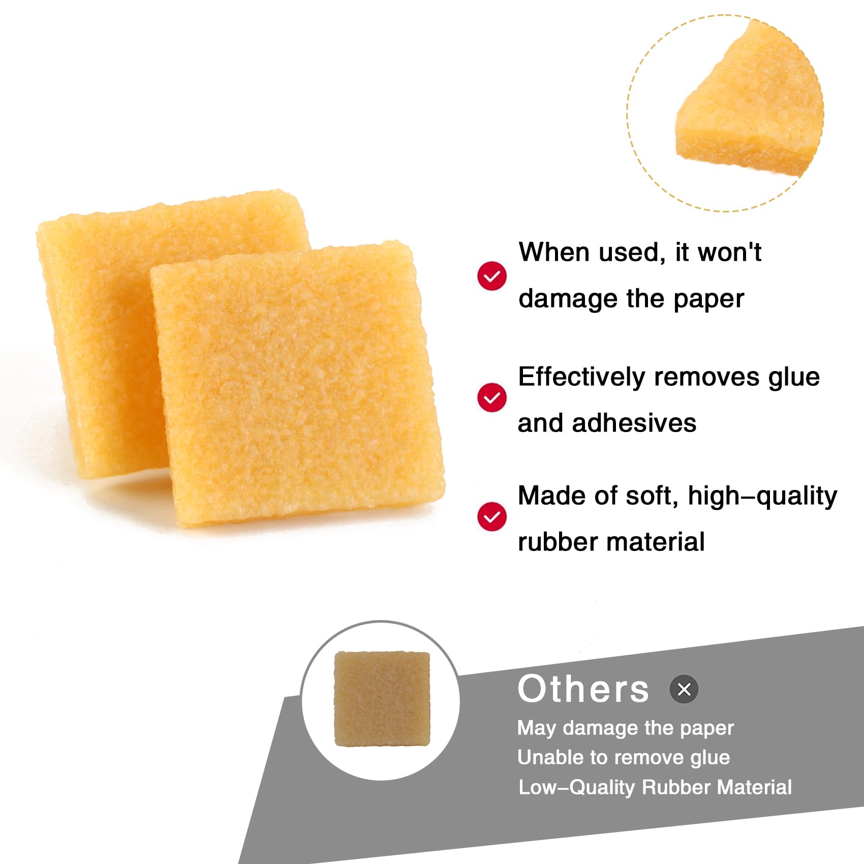 Natural rubber glue eraser used on greeting cards and watercolor art