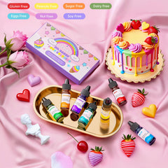 Chocolate decorating oil based color set for cakes and fondant