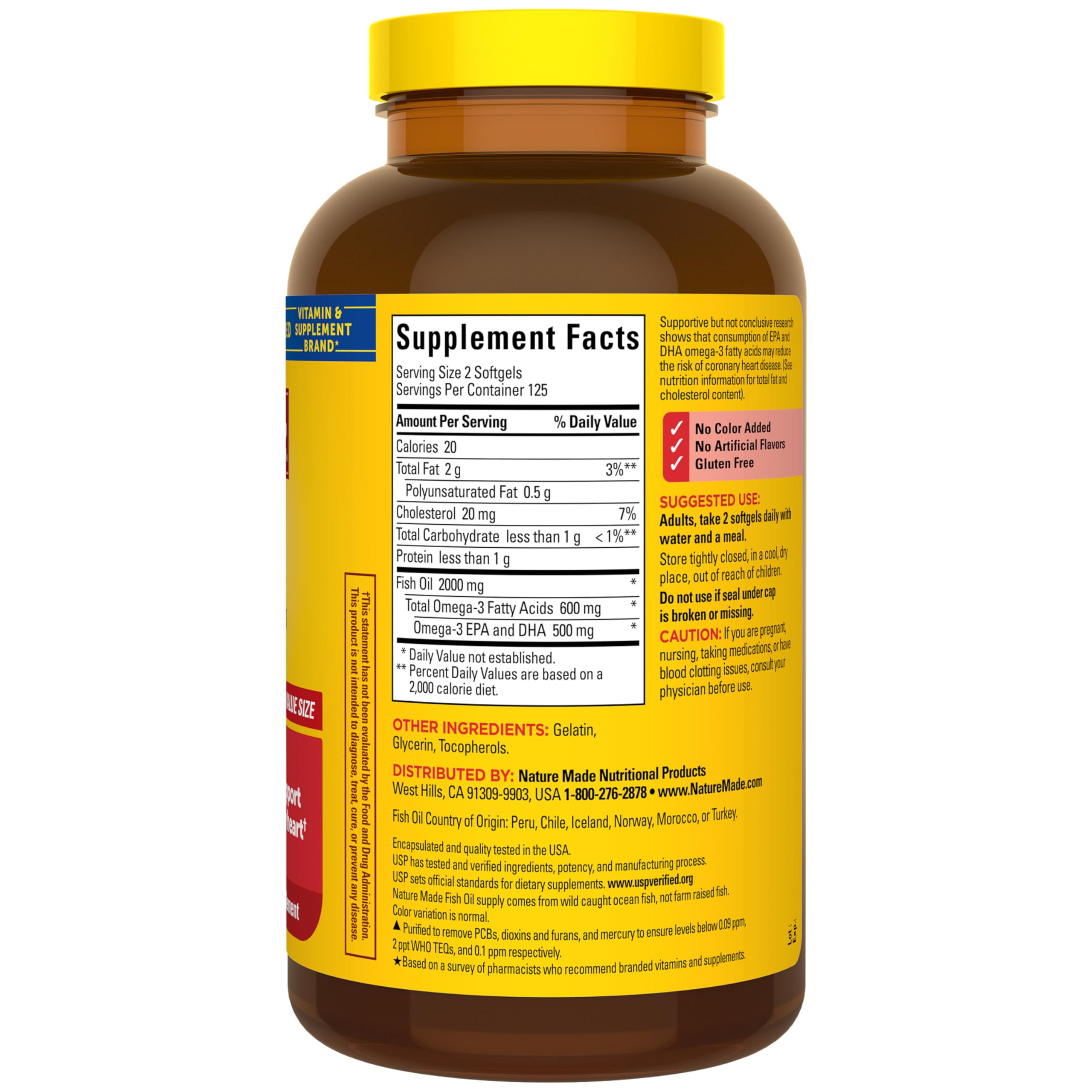 Nature Made fish oil omega 3 supplements product packaging