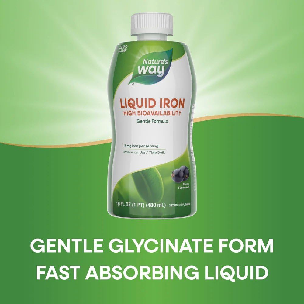 Iron glycinate liquid formulation Nature’s Way label