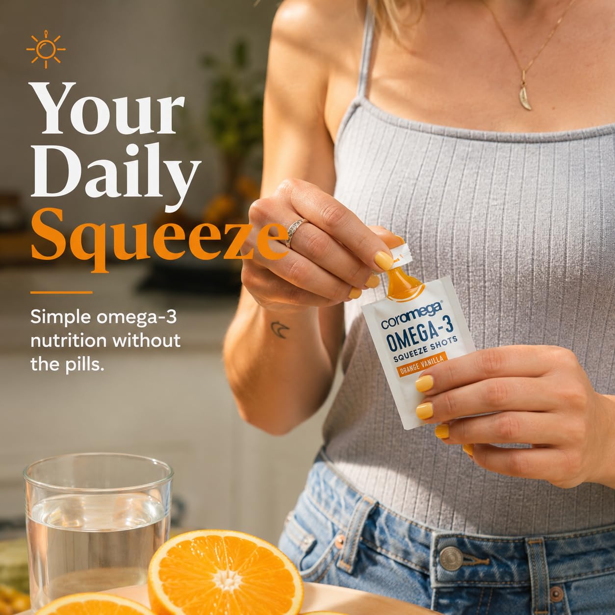 Coromega omega-3 supplement product branding and label