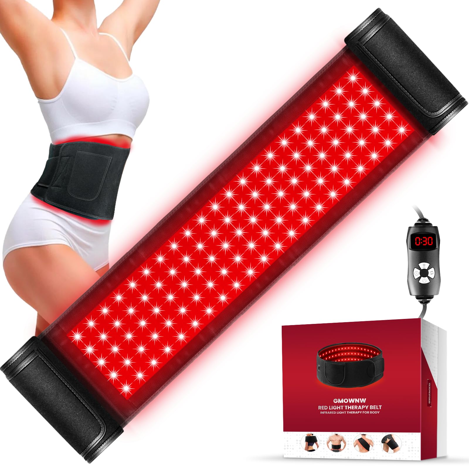 GMOWNW red light therapy belt front view