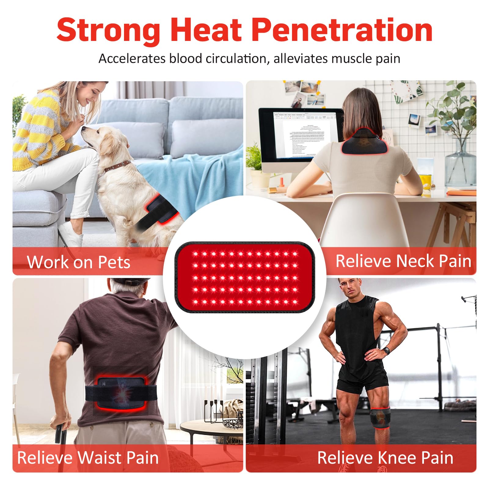 GMOWNW red light therapy pad remote control and USB power options