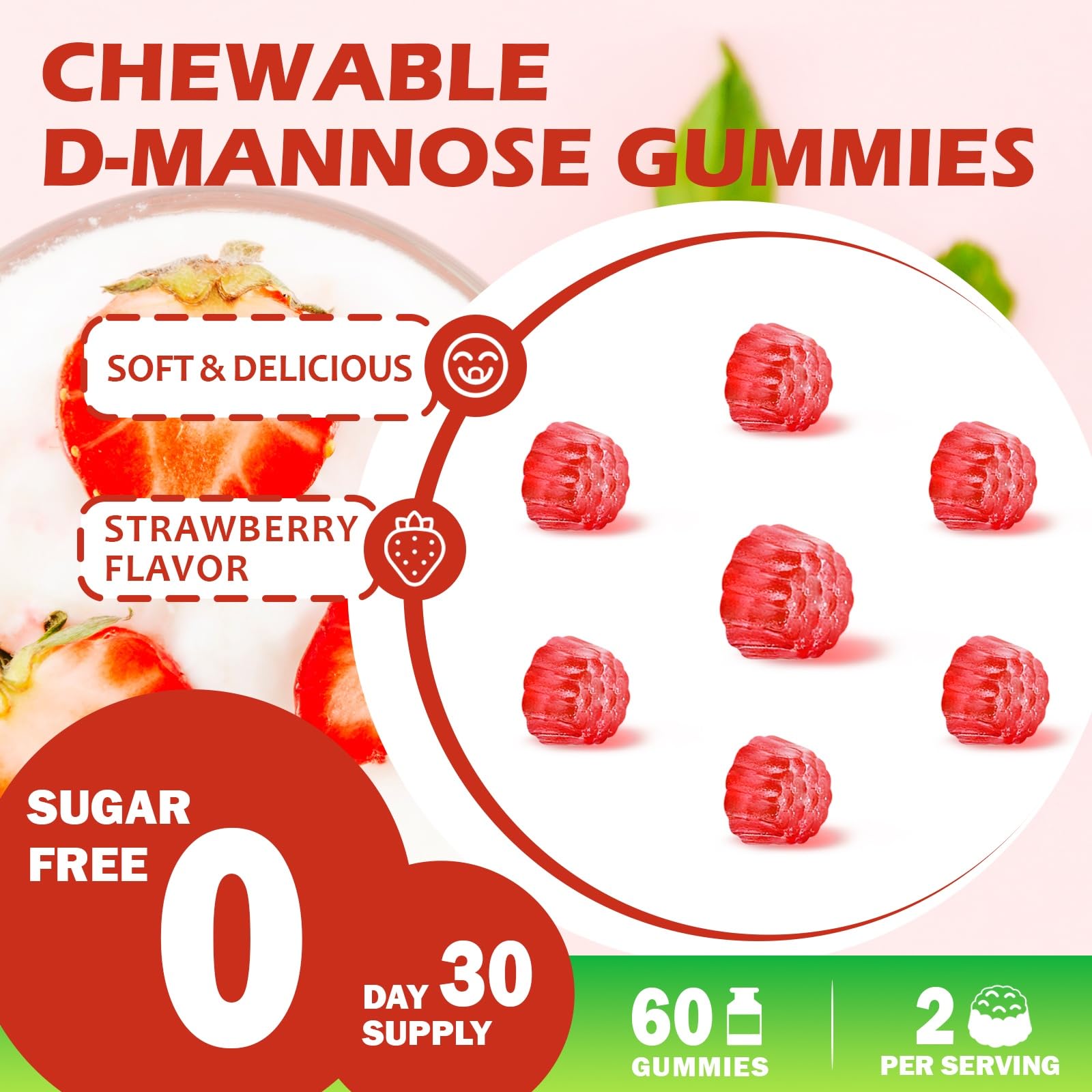 GMP certified chewable d-mannose gummies label