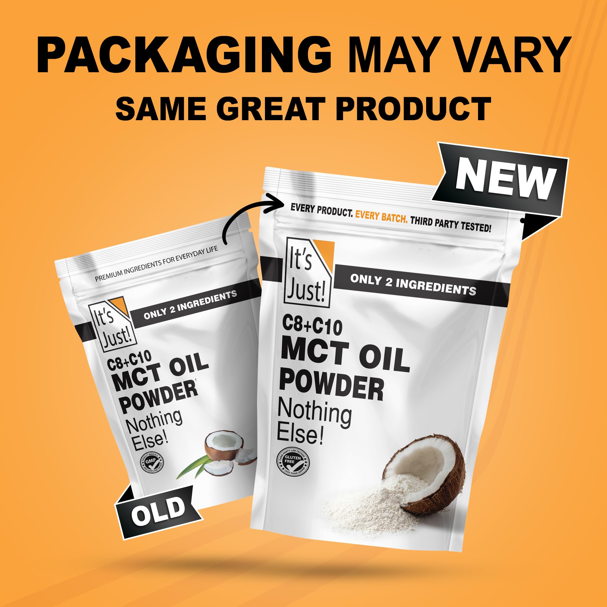 24 oz pouch It's Just! MCT Oil Powder with Prebiotic Fiber