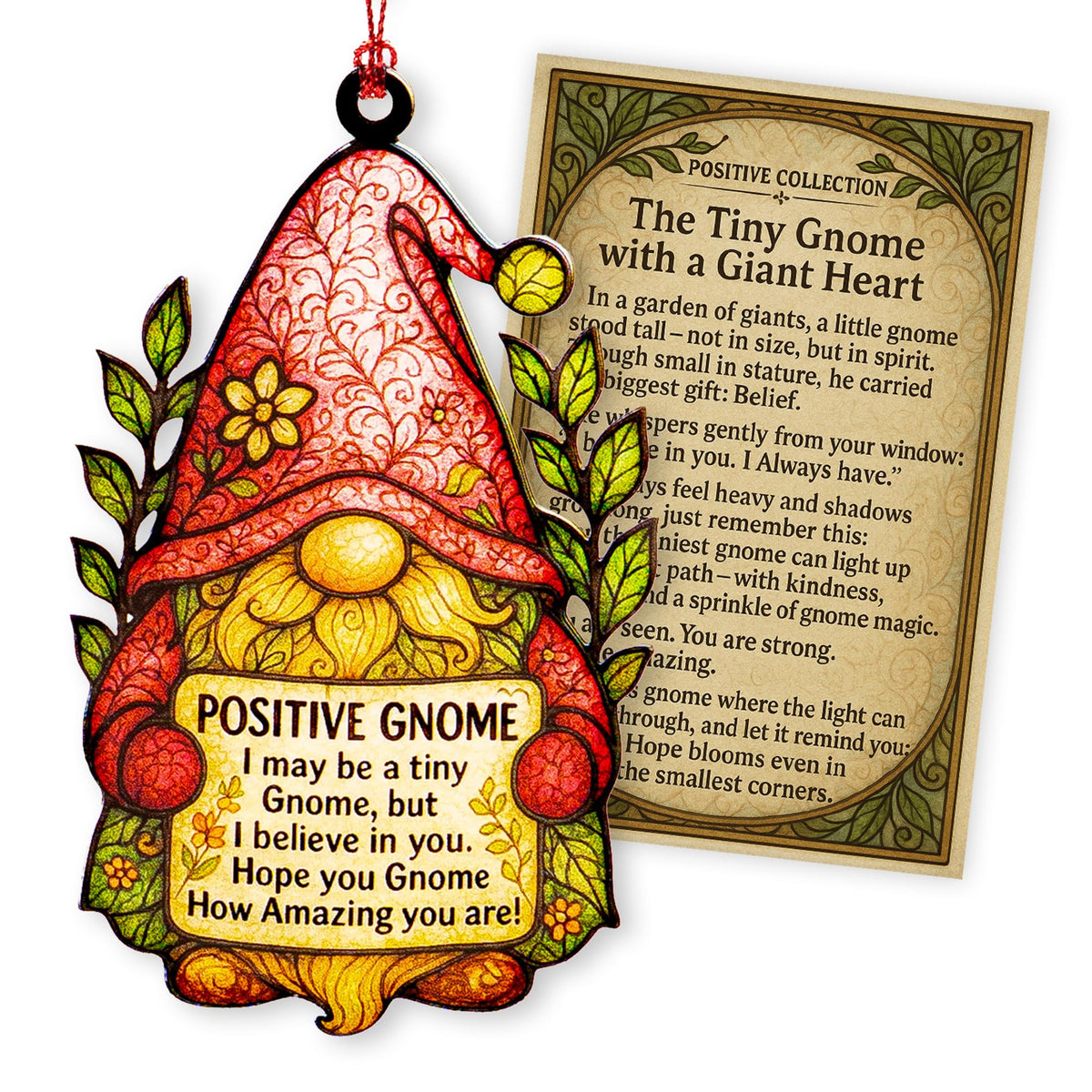 Gnome ornaments product image with festive design