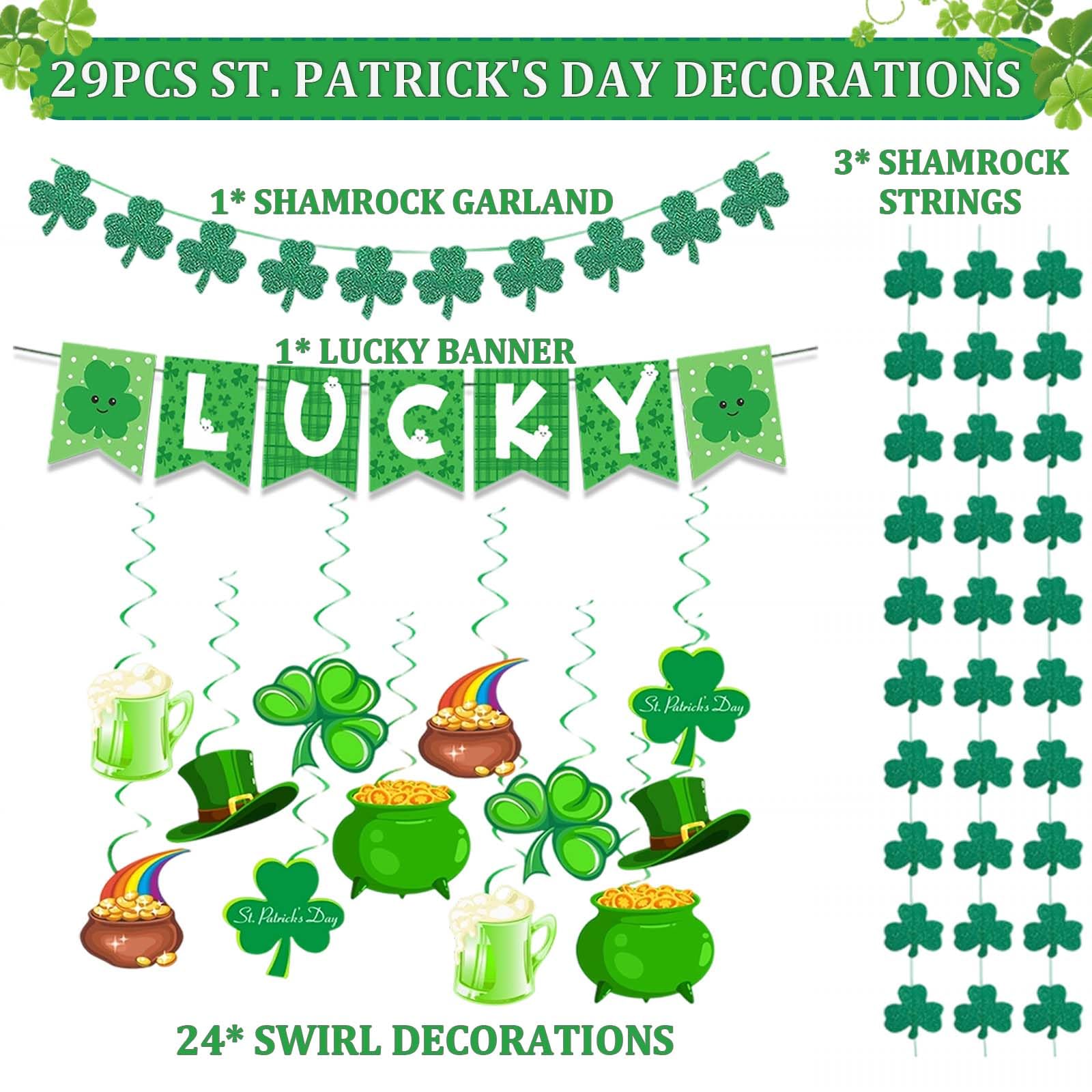 Go Ho 29Pcs St Patricks Day hanging swirls image