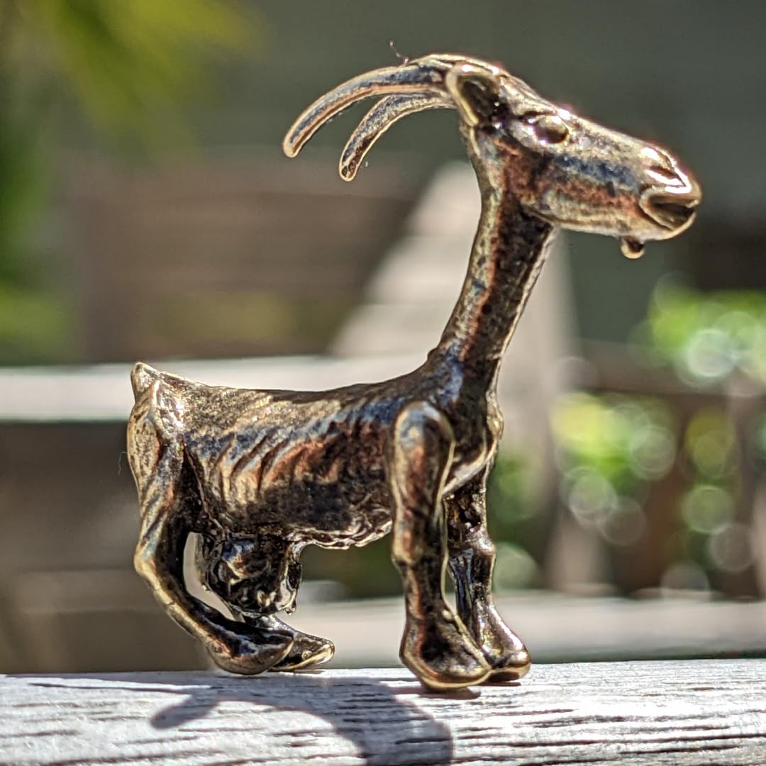 Collectible farm goat sculpture decorative piece