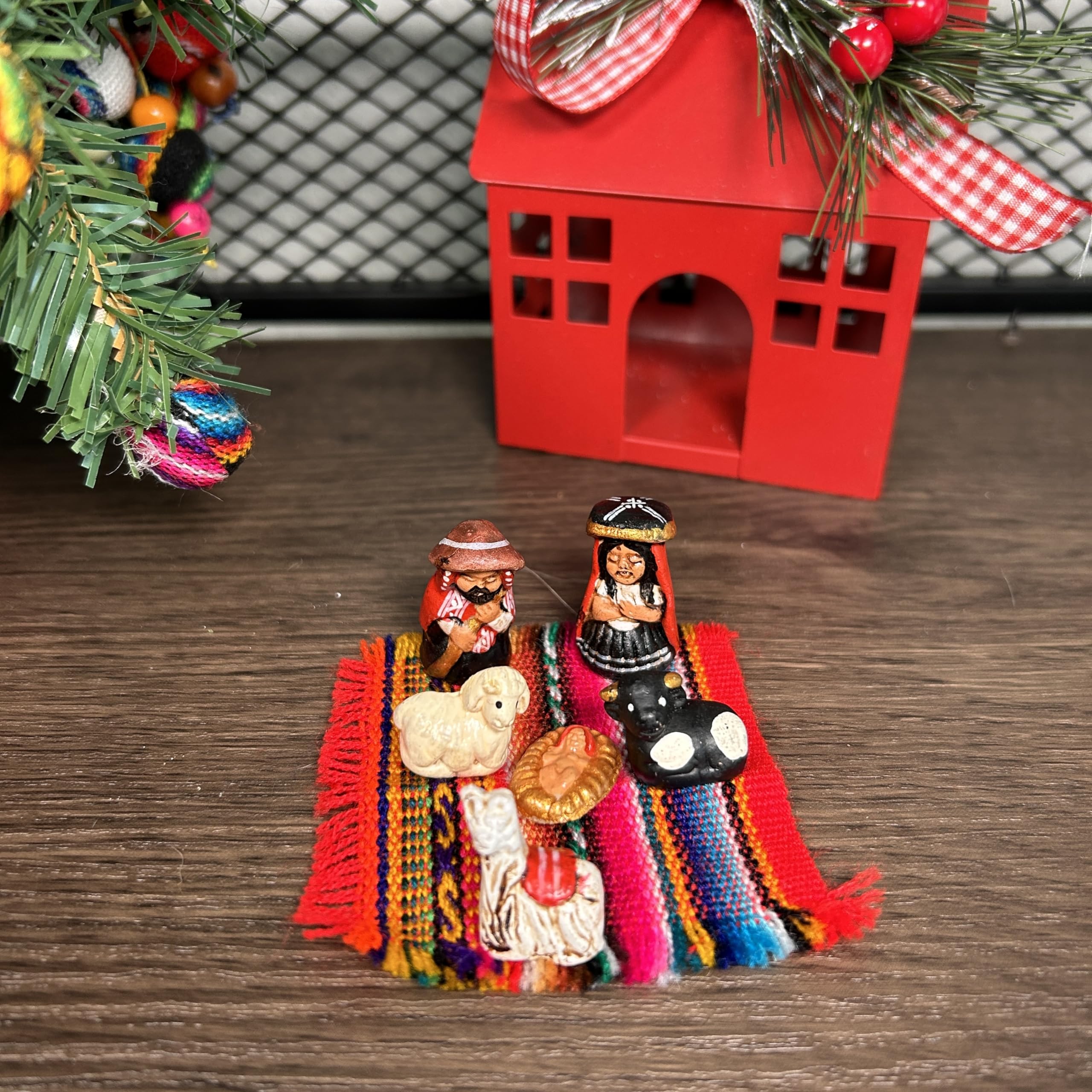 Nativity scene 6 piece set Peru decor