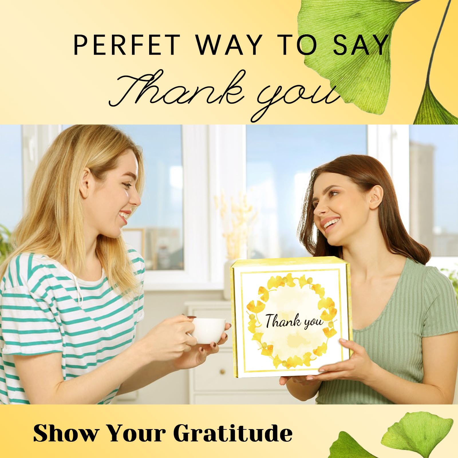 yellow gift box inspired by ginkgo