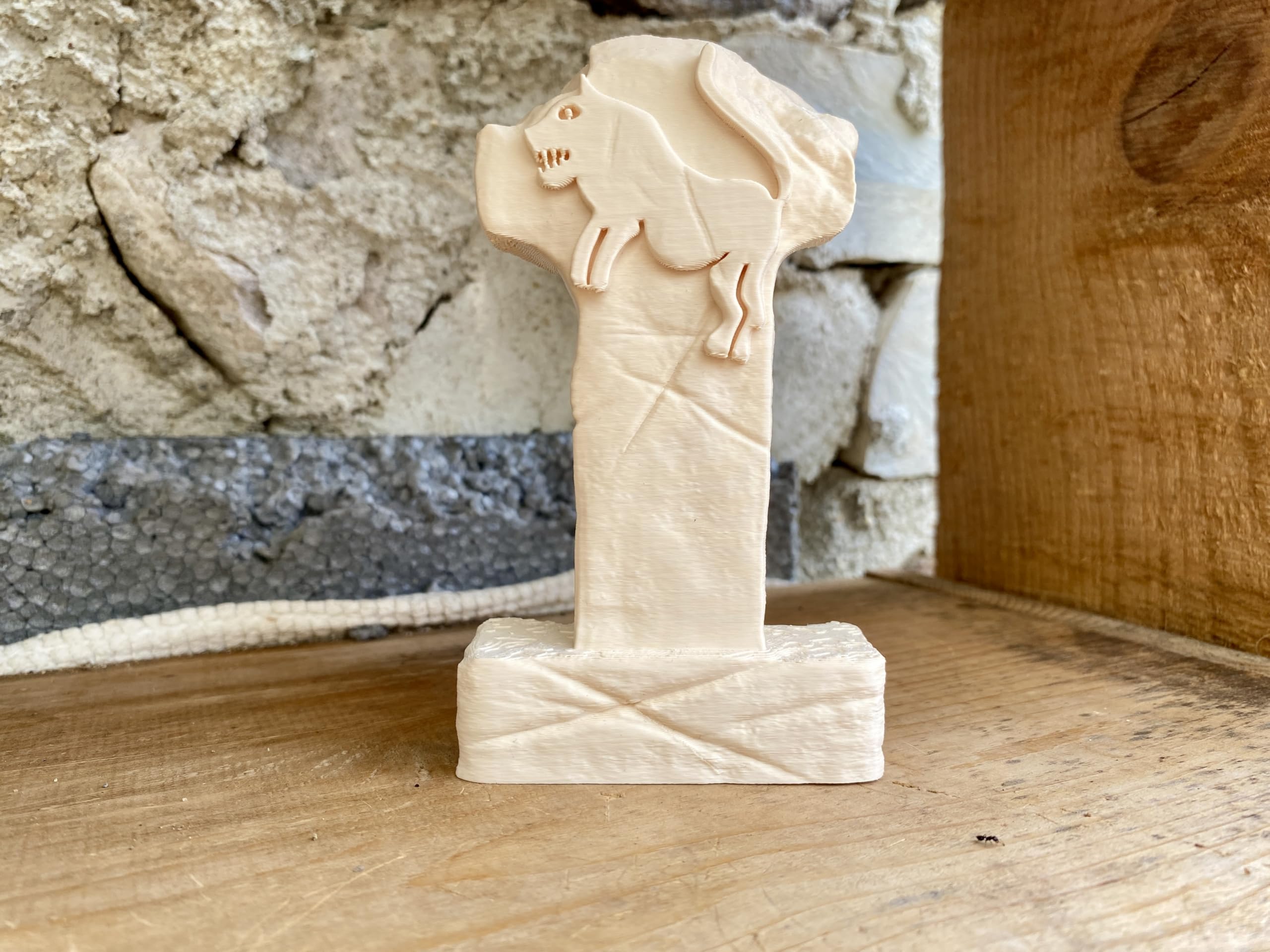 Gobeklitepe lion pillar figurine carved detail