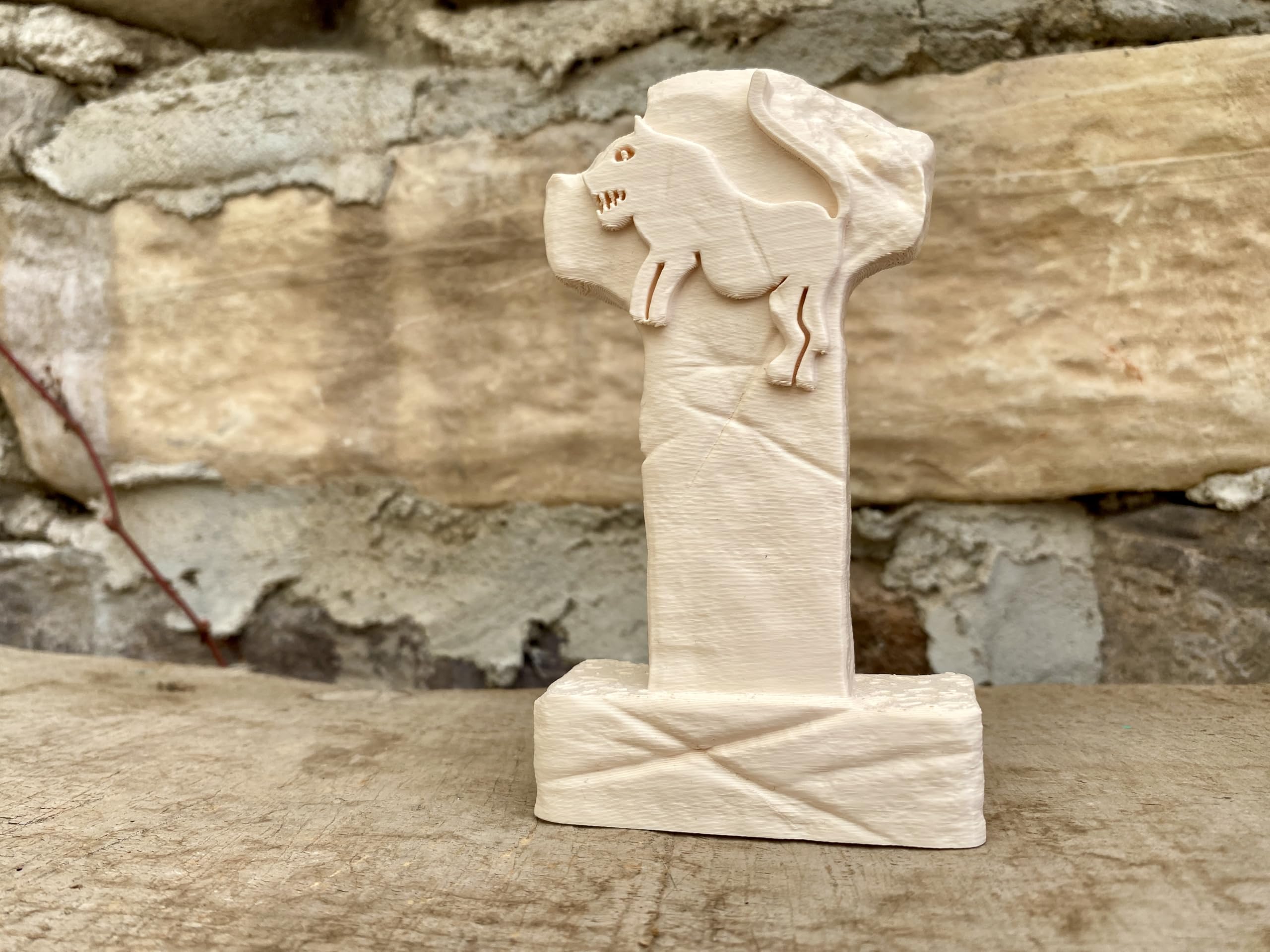 Gobeklitepe lion carvings-inspired figurine close-up