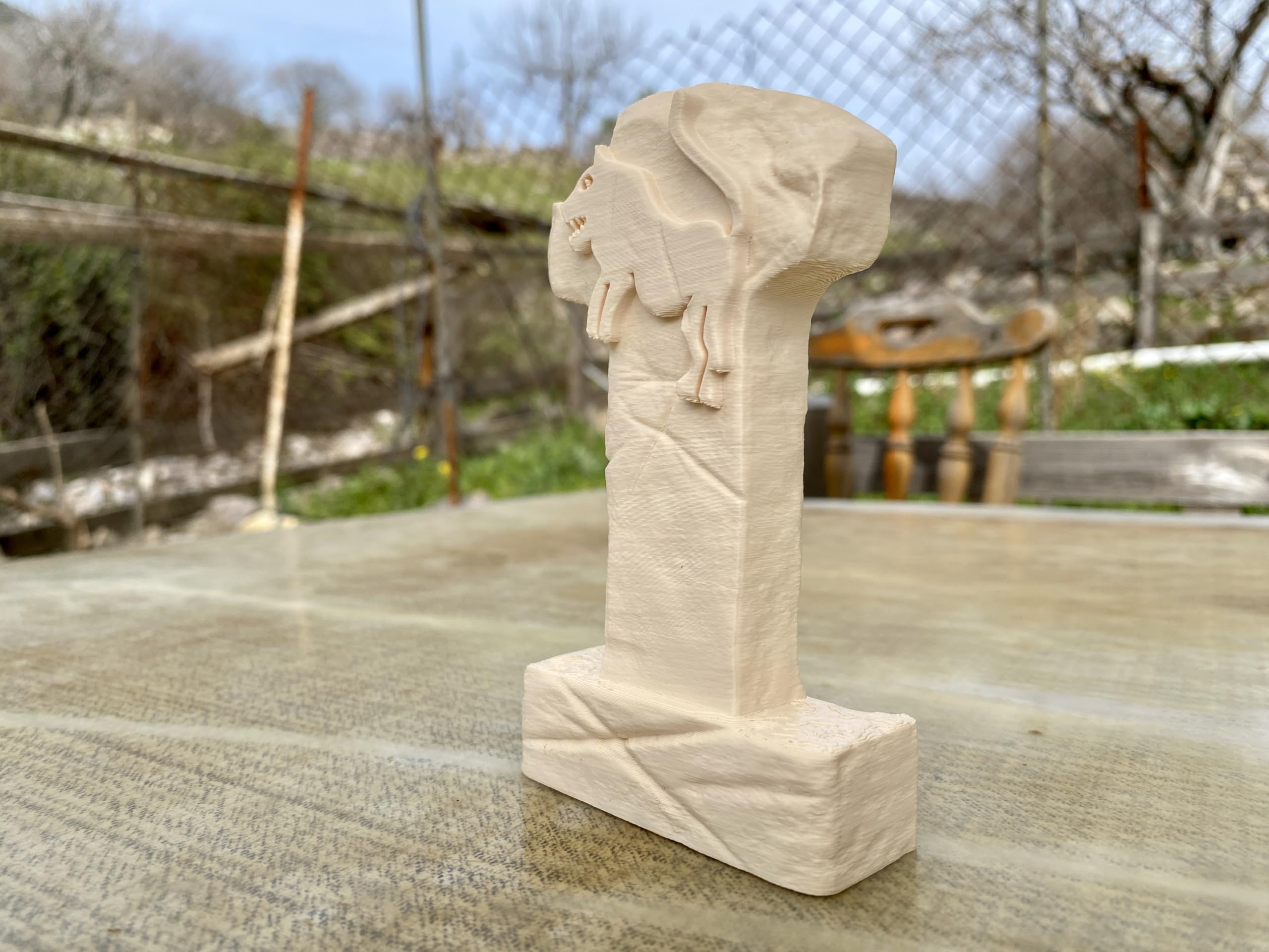 Gobeklitepe Lion Pillar Figurine PLA material close up