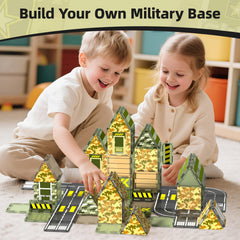 army themed magnetic tiles base building components and road toppers by gobidex