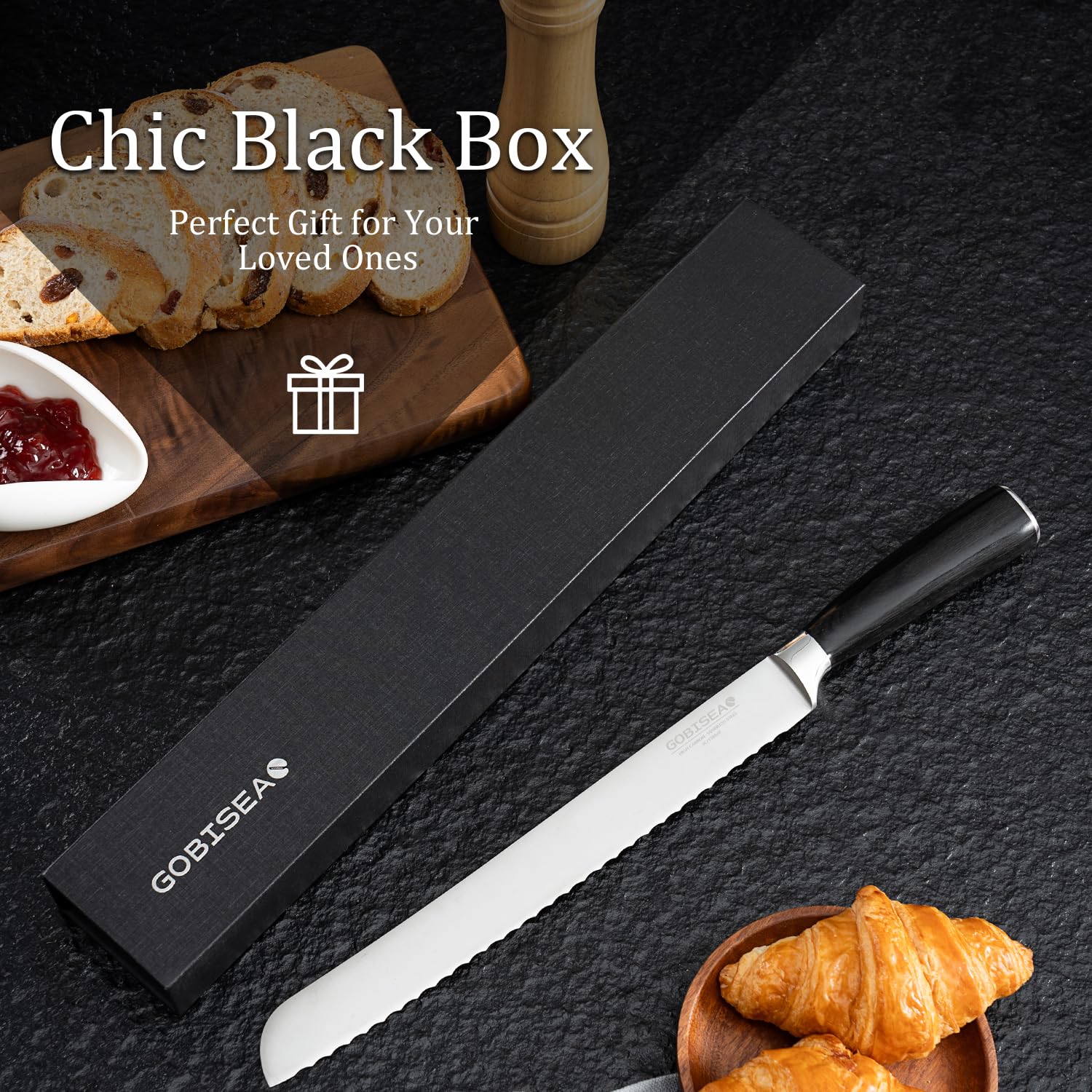 GobiSea high-carbon stainless steel bread knife packaging