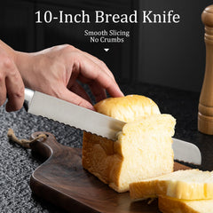 GobiSea baguette bread knife wide wave edge