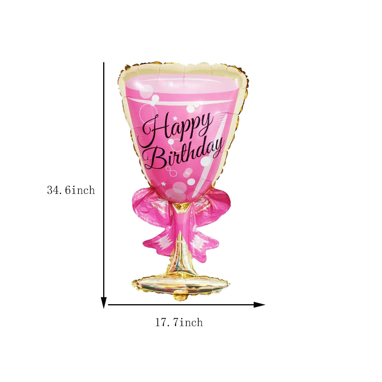 Goblet wine glass foil balloons for birthdays and weddings