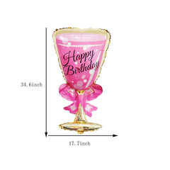 Goblet wine glass foil balloons for birthdays and weddings