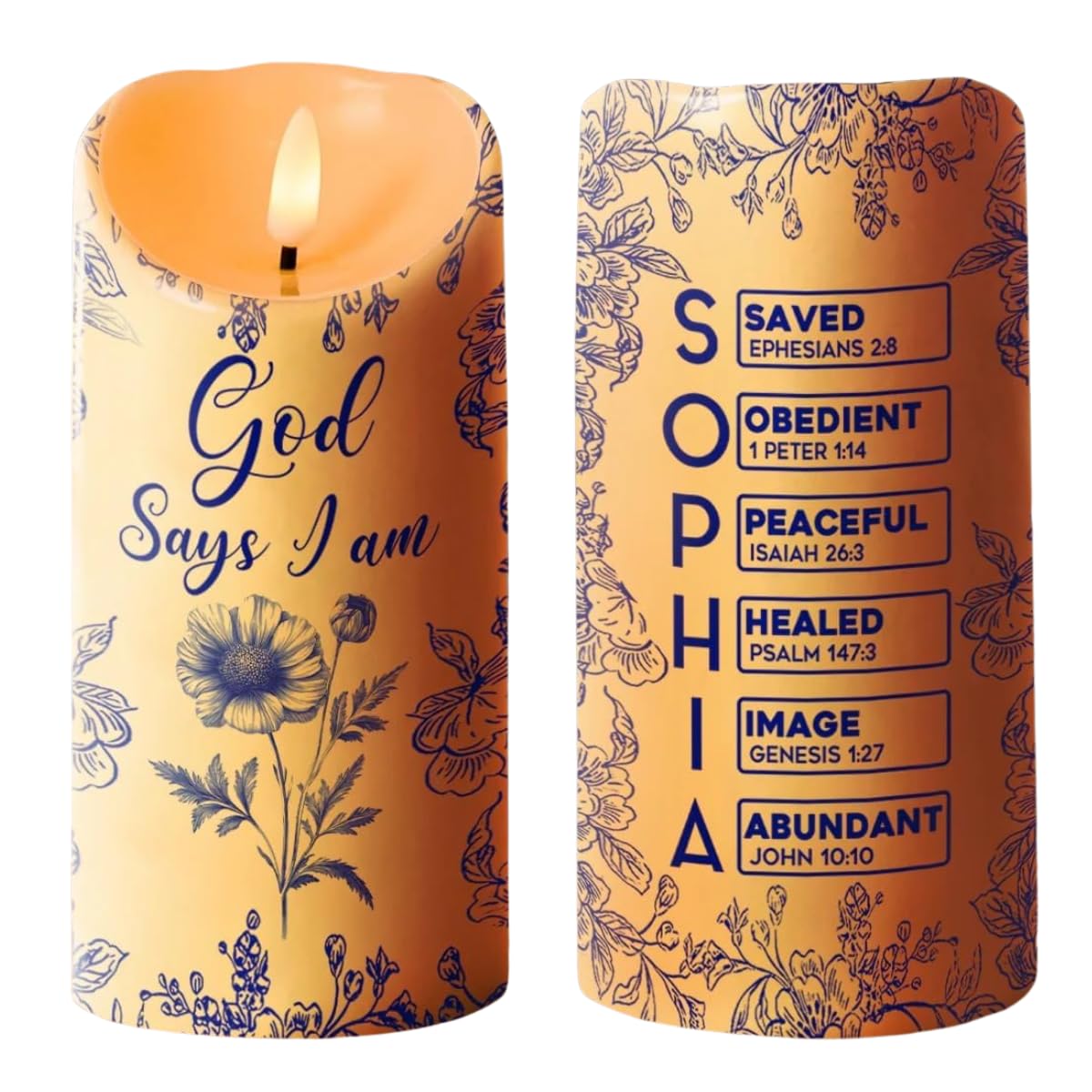 god-says-i-am-led-candle personalized name