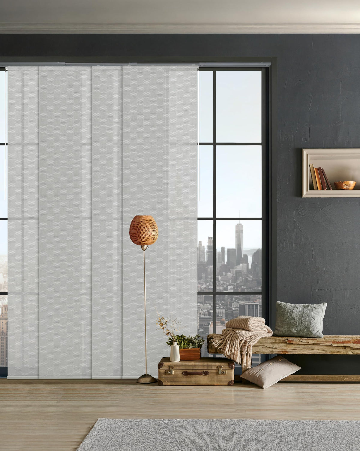 GoDear Design Panel Blinds Bishop 45.8-86 x 96 front view