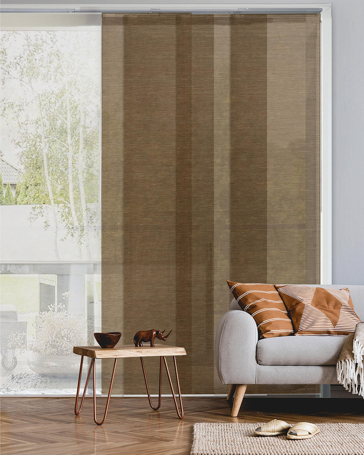 GoDear Design vertical blinds gray woven close up