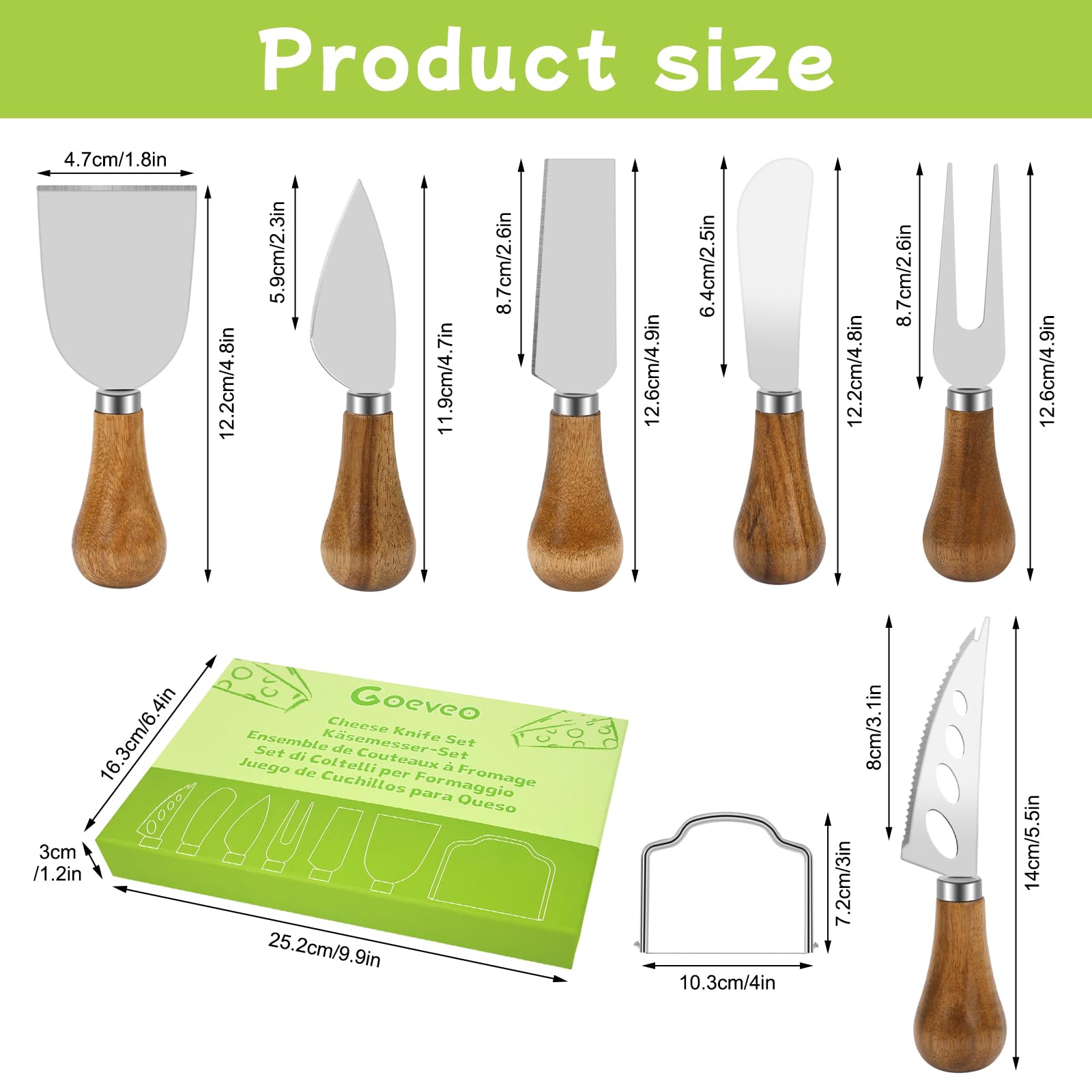 Gift box packaging for Goeveo cheese knife set