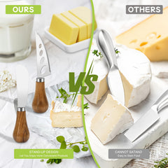 Acacia wood handle cheese knives by Goeveo