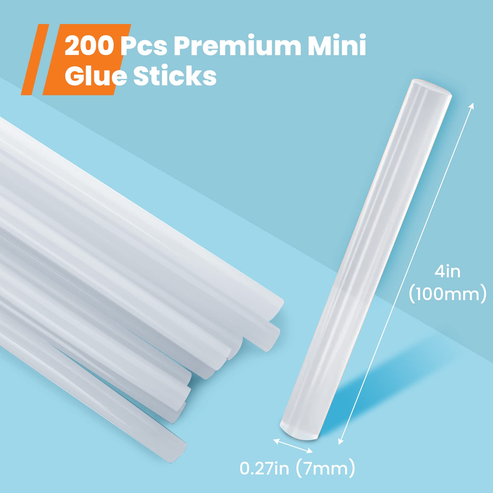 Glue stick 0.27 inch diameter 4 inch long clear sticks