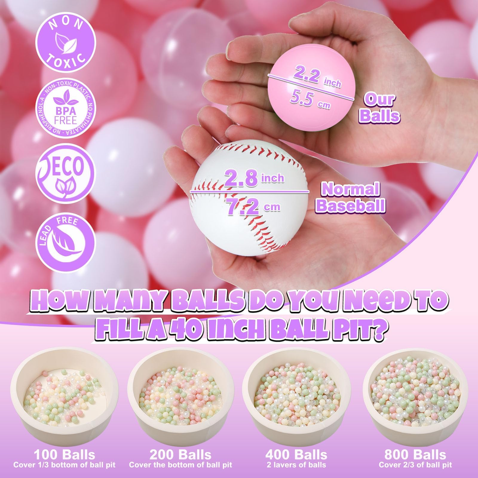 GOGOSO 2.2 inch ball pit balls for toddlers