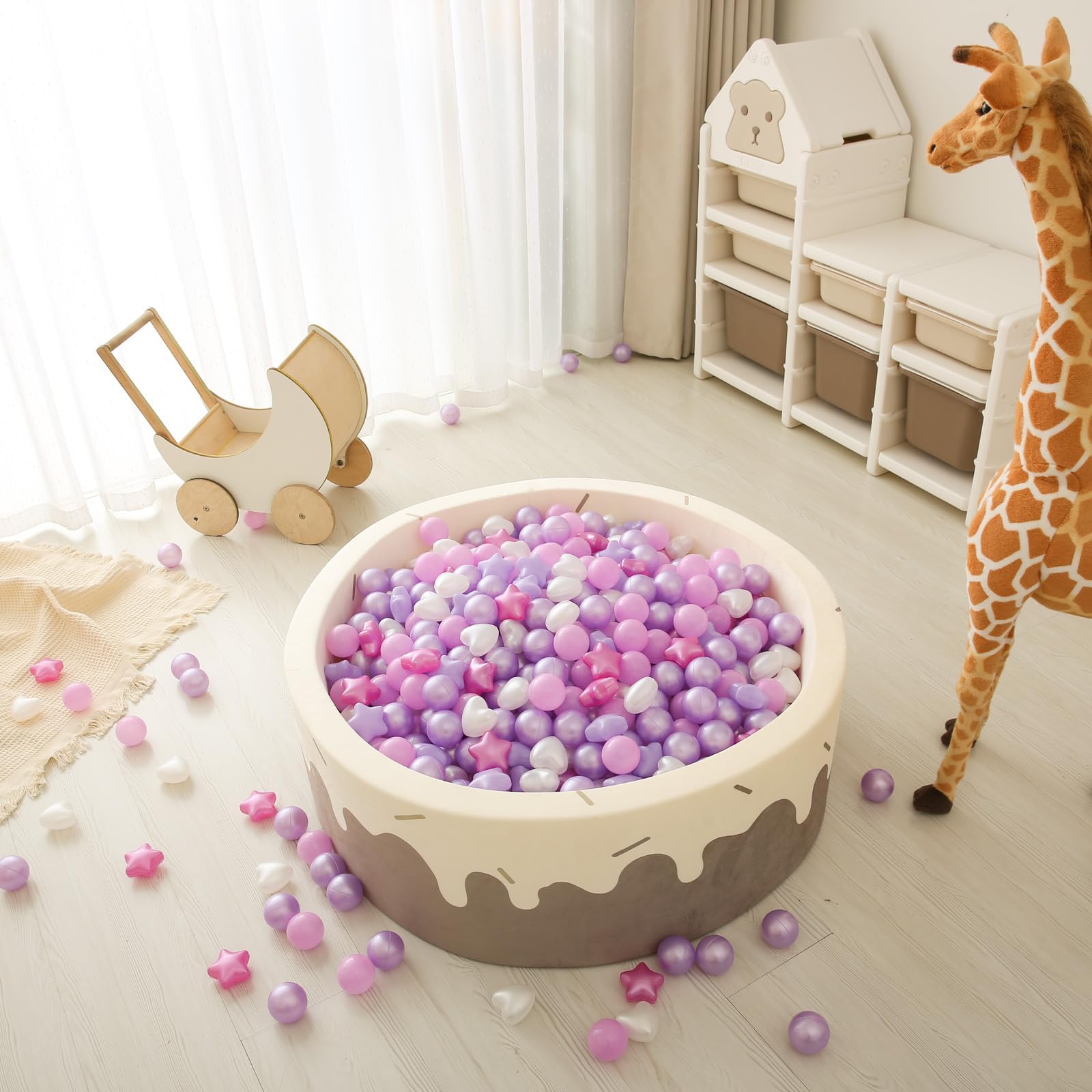 Colorful pastel balls for ball pits tents and playhouses