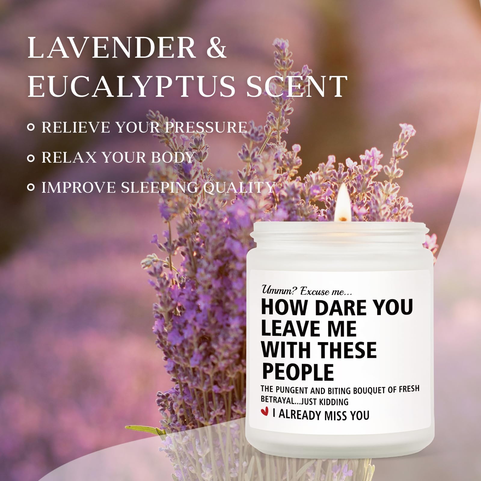 Going away gift for friends coworkers lavender candle