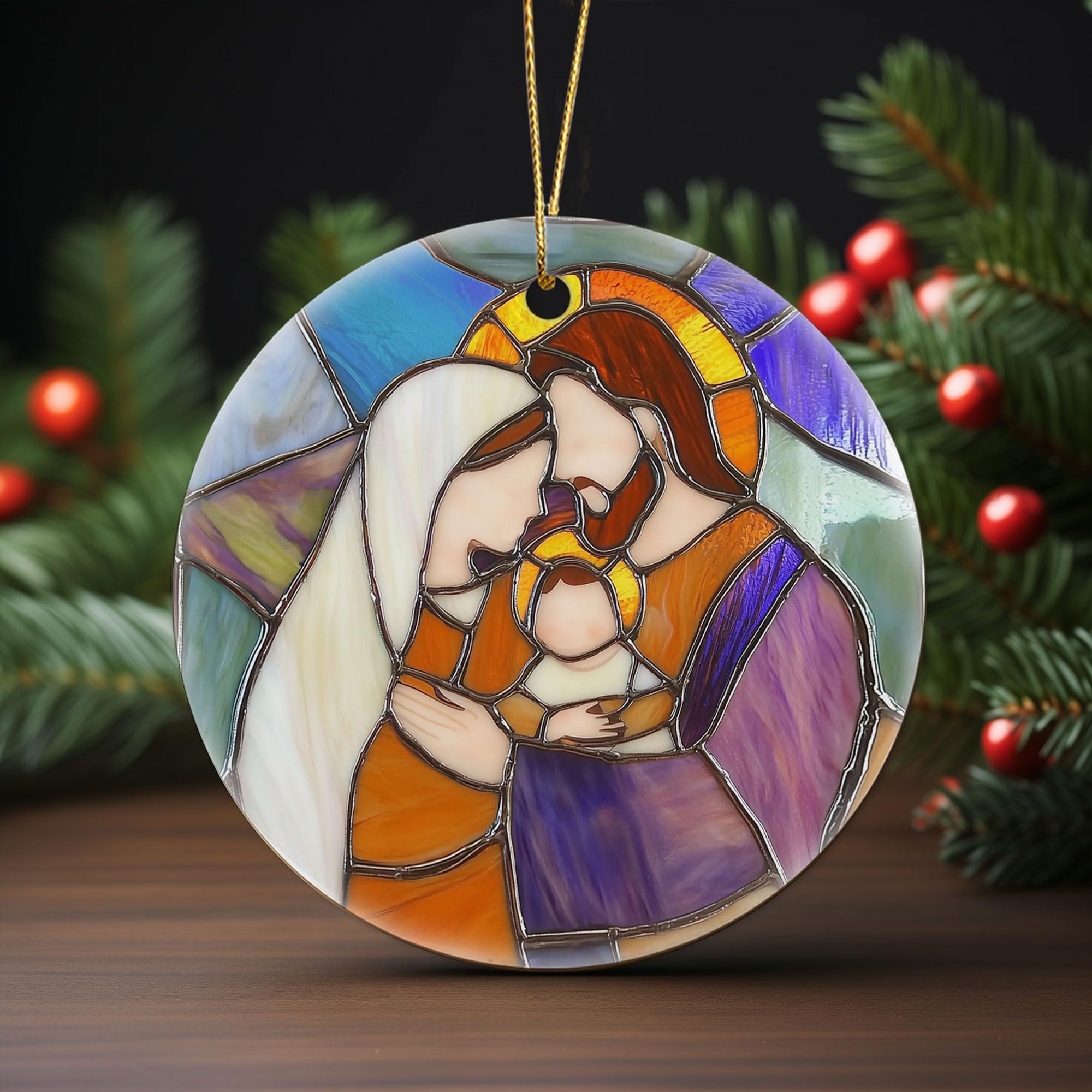Luxury blue gift box packaging for nativity ornament