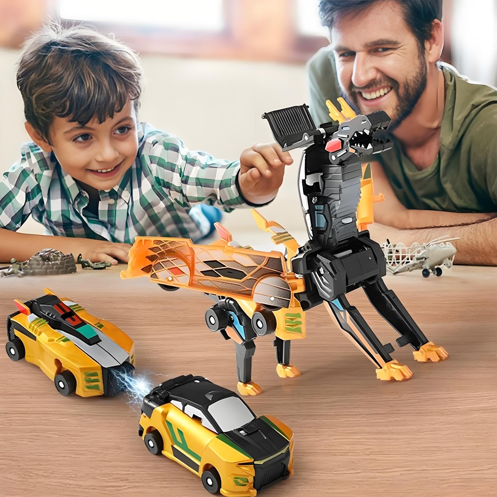 Two-car magnetic play set for kids imaginative play