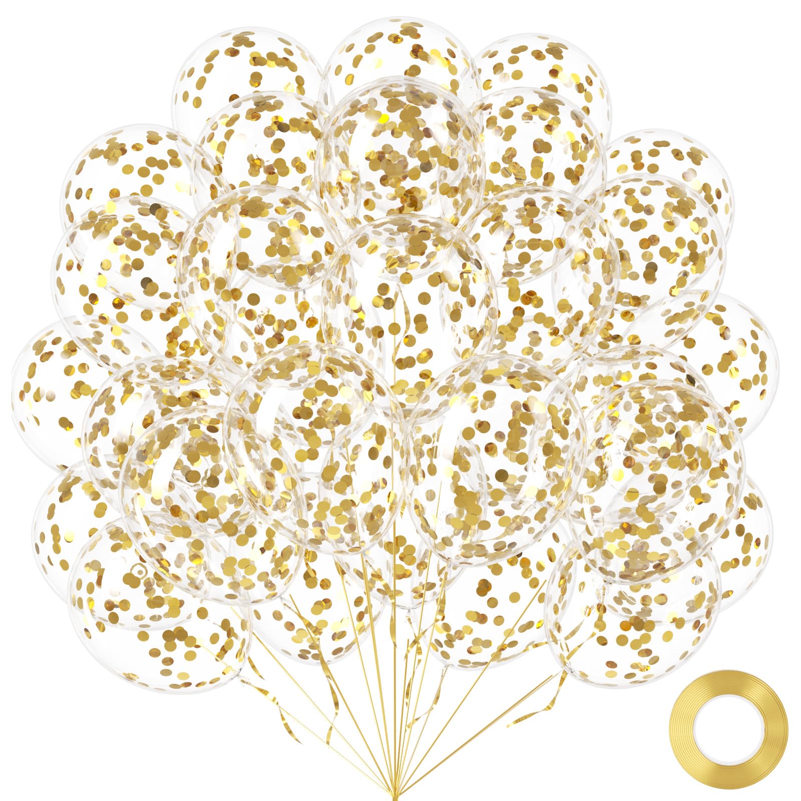 Gold confetti balloons 12 inch set for party decor