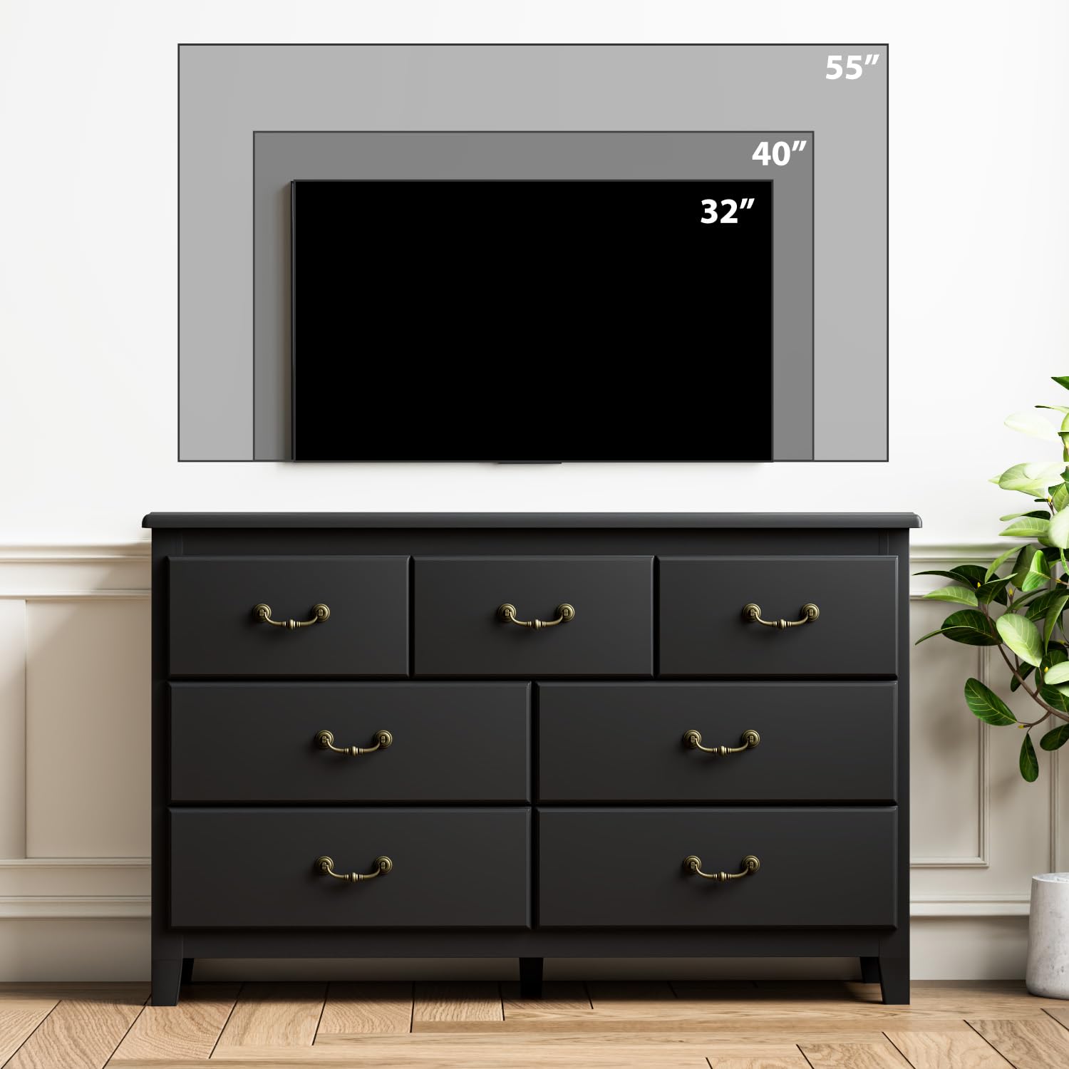 easy-to-assemble HOUROM black dresser