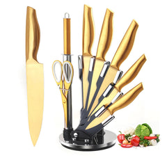 Gold Knife Set 8Pcs Chef Knife