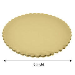 gold laminated cakeboard surface close up