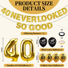 gold latex balloons for 40th birthday decor