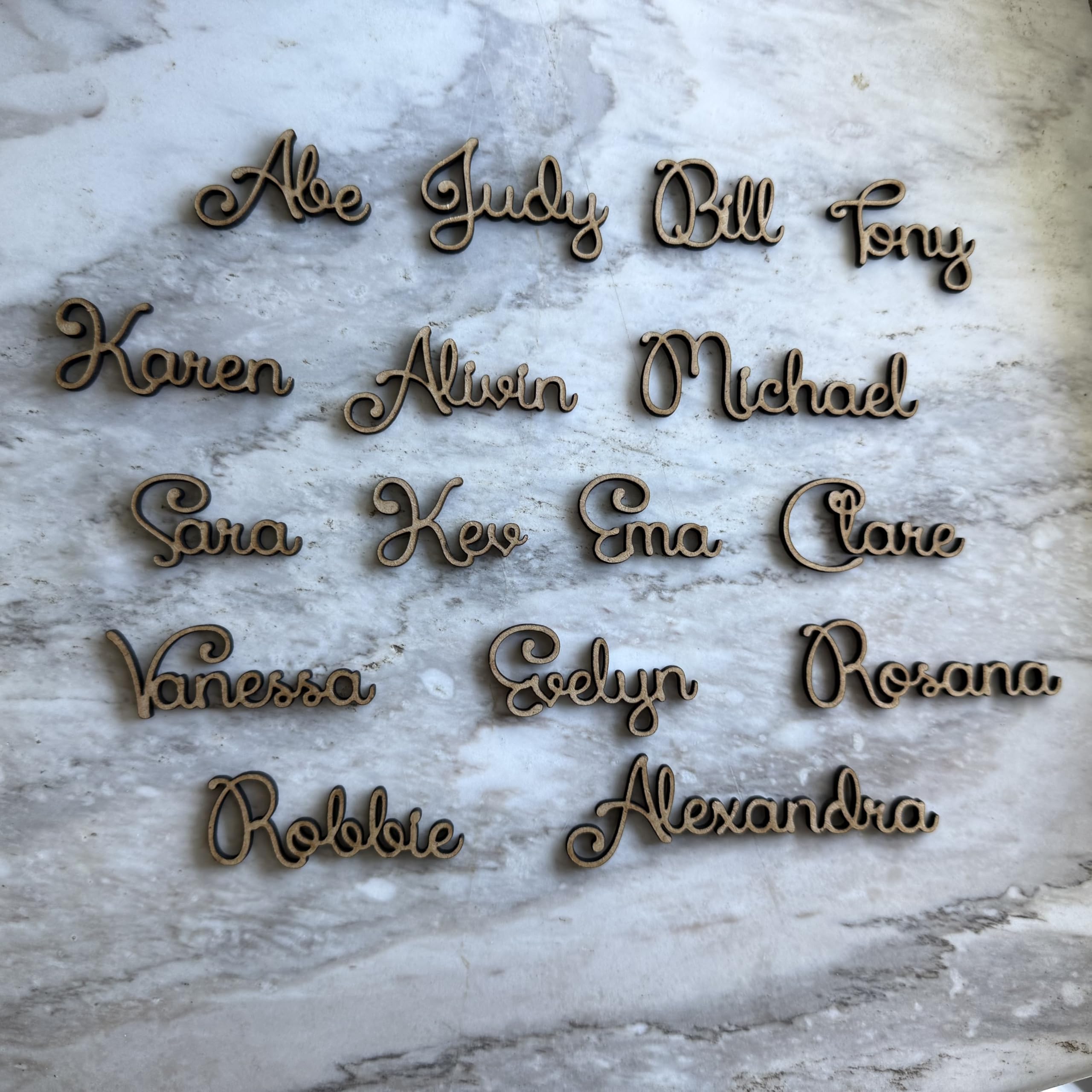 Gold mirror color option for place cards