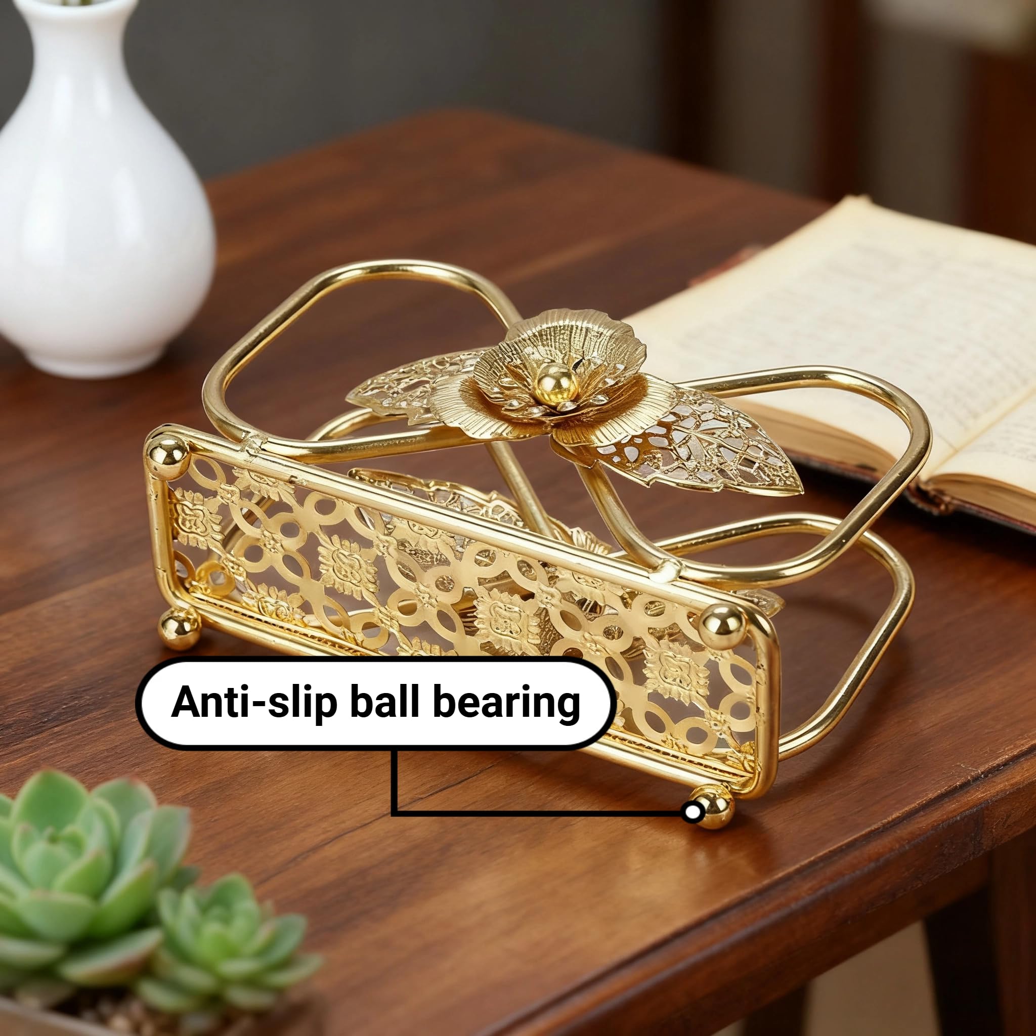 Gold coated stainless steel napkin holder