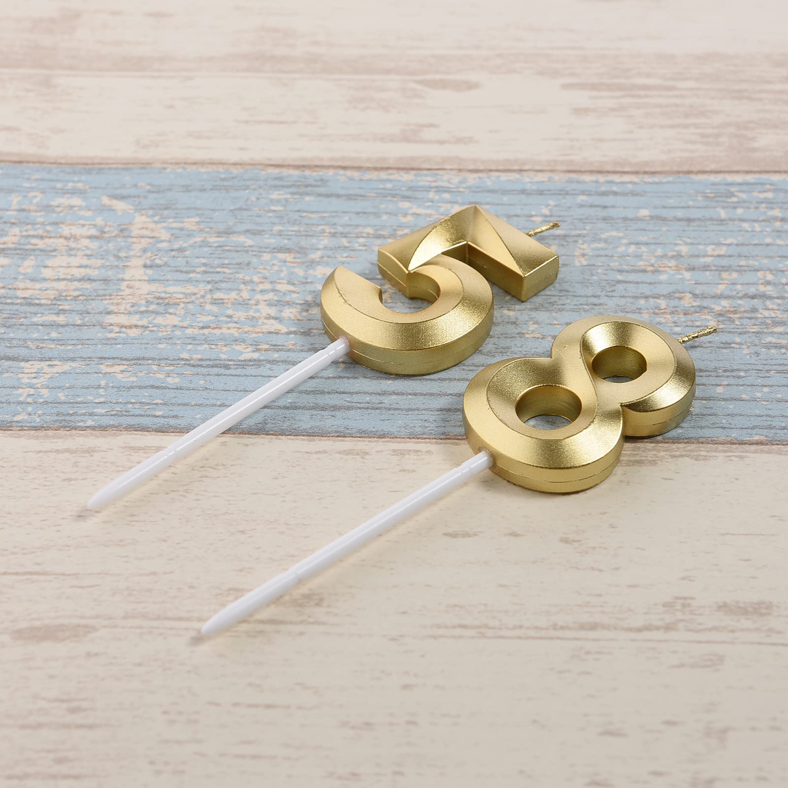 Gold number 58th cake topper for celebrations