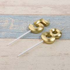 Gold number 58th cake topper for celebrations