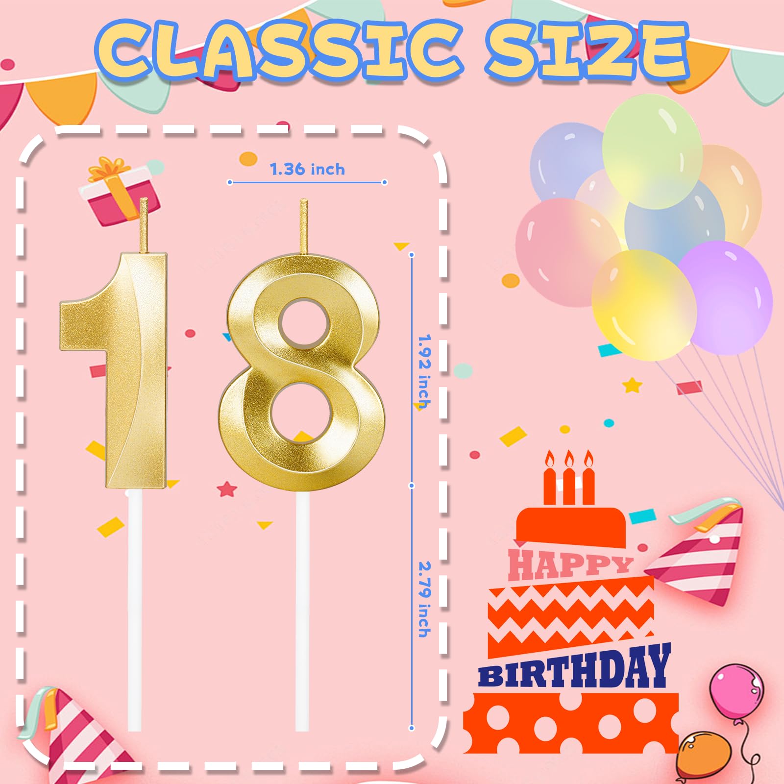 Gold numbered candles designed for birthdays and celebrations