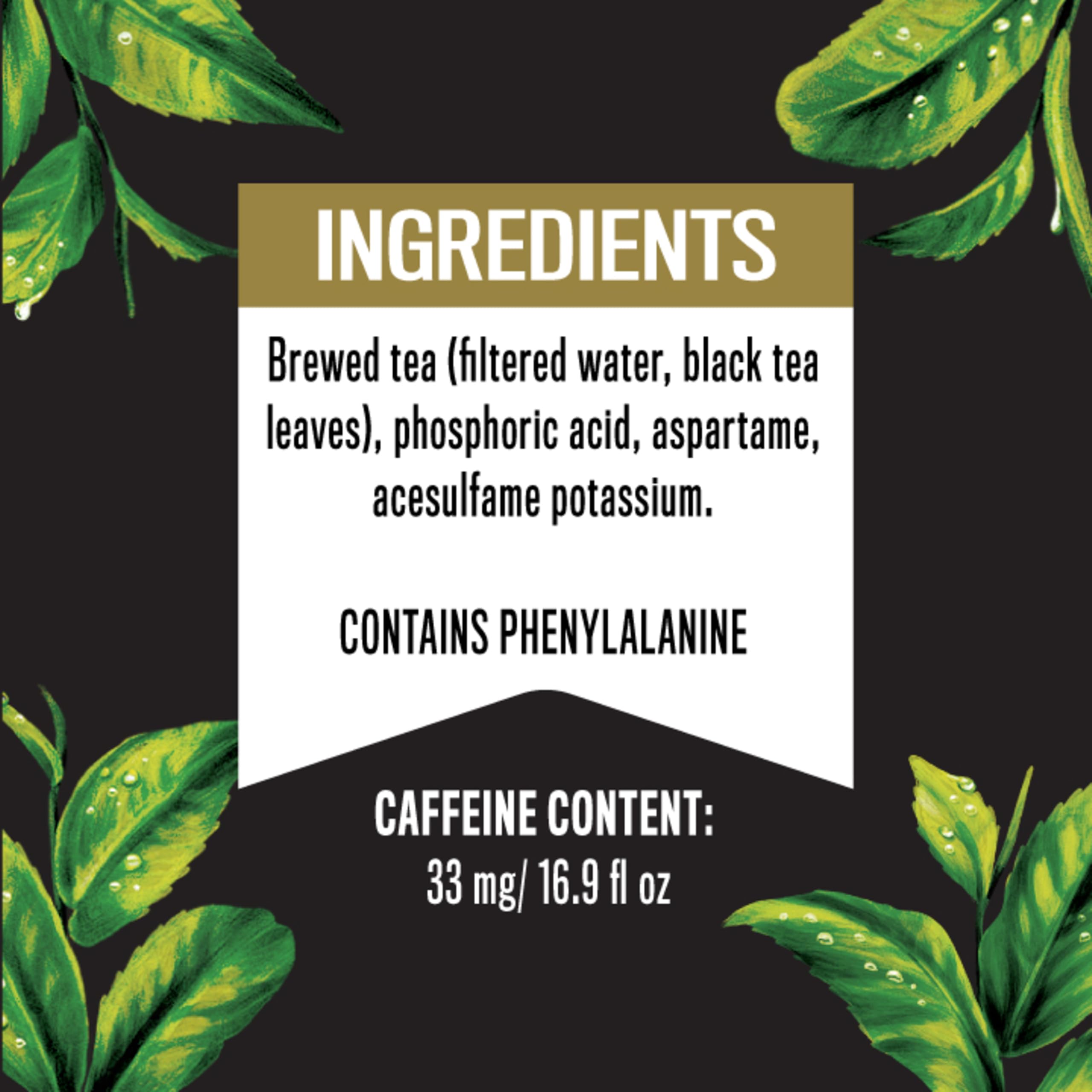 Gold Peak Real Brewed Zero Sugar Black Tea 16.9 oz bottle
