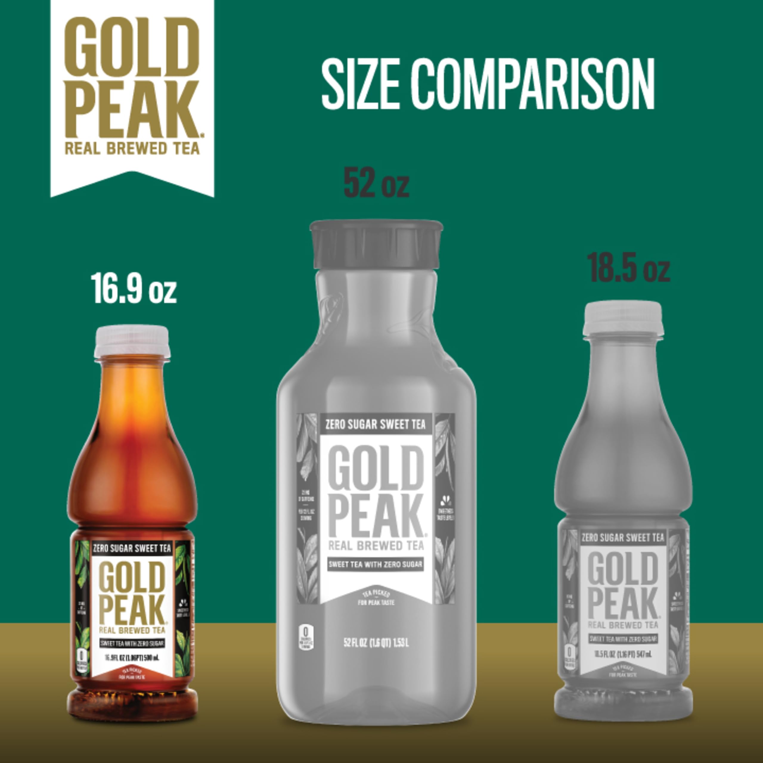 Gold Peak Zero Sugar Black Tea 16.9 oz bottle