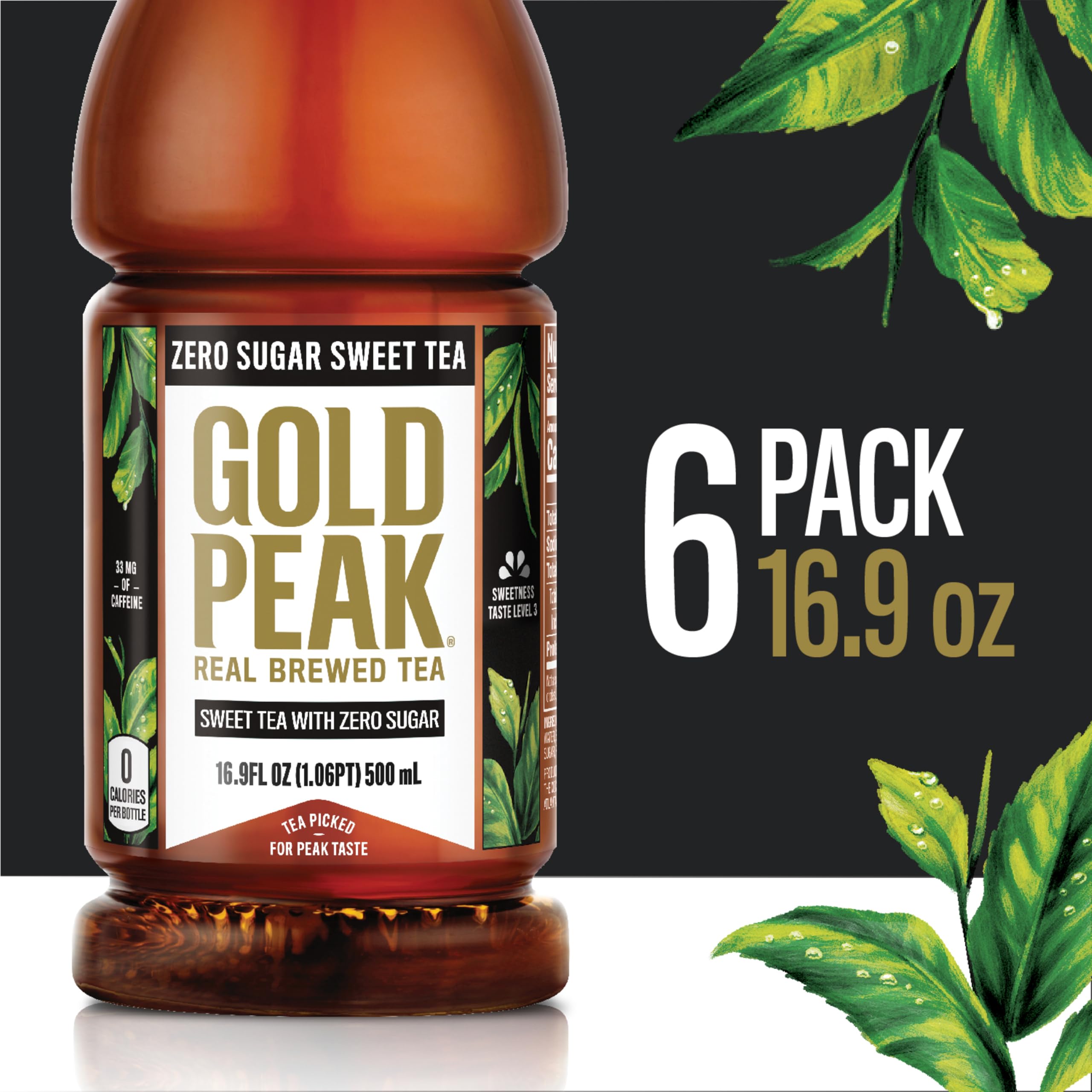 Gold Peak Zero Sugar Diet Tea 16.9 oz pack 6