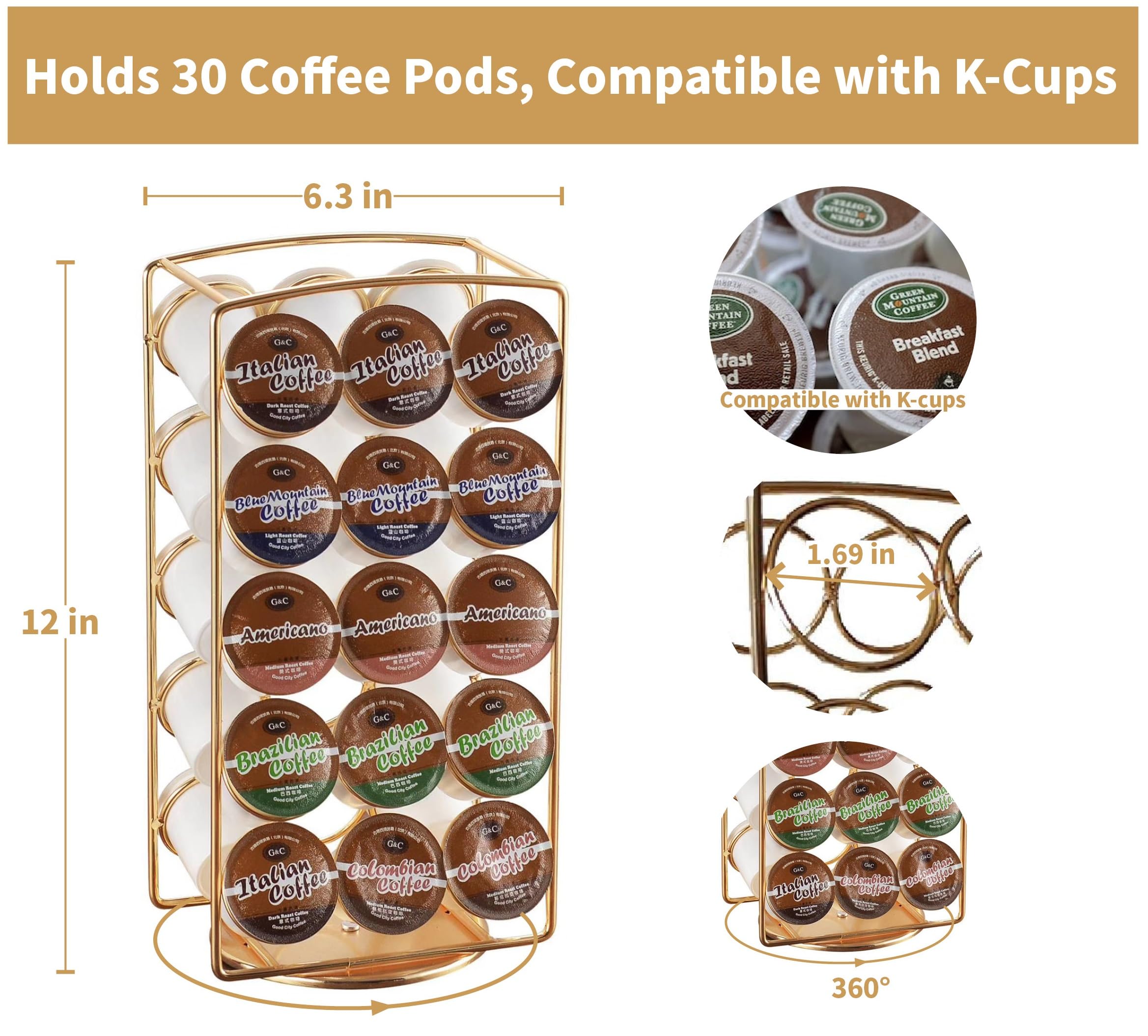 360-degree rotating coffee pod stand