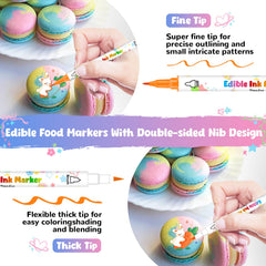 Gold and Silver edible marker pens for decorating desserts
